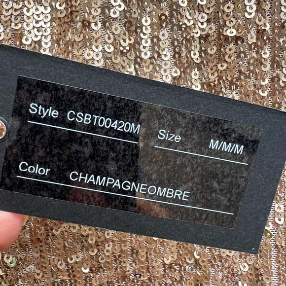 Cable & Gauge Champagne Gold Sequin Pants Sz Medium NWT - Picture 7 of 9